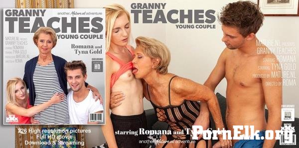 Romana (69), Tyna Gold (23) - Granny teaches a young couple the ways of steamy sex [HD 1060p]