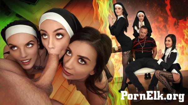 Natalie Brooks, Selena Love, Fiona Frost - Three Horny Nuns Fuck the Devil Out of Him [FullHD 1080p]