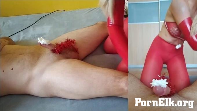 HisGloveLady - Double Orgasm Blowjob In Long Red Latex Gloves [FullHD 1920P]