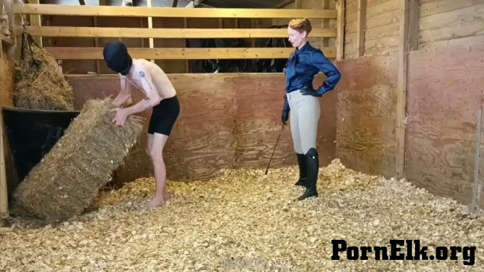 Madam M - Sadistic Stables Sack Smashing extreme ballbusting and cropping punishment [FullHD 1080P]