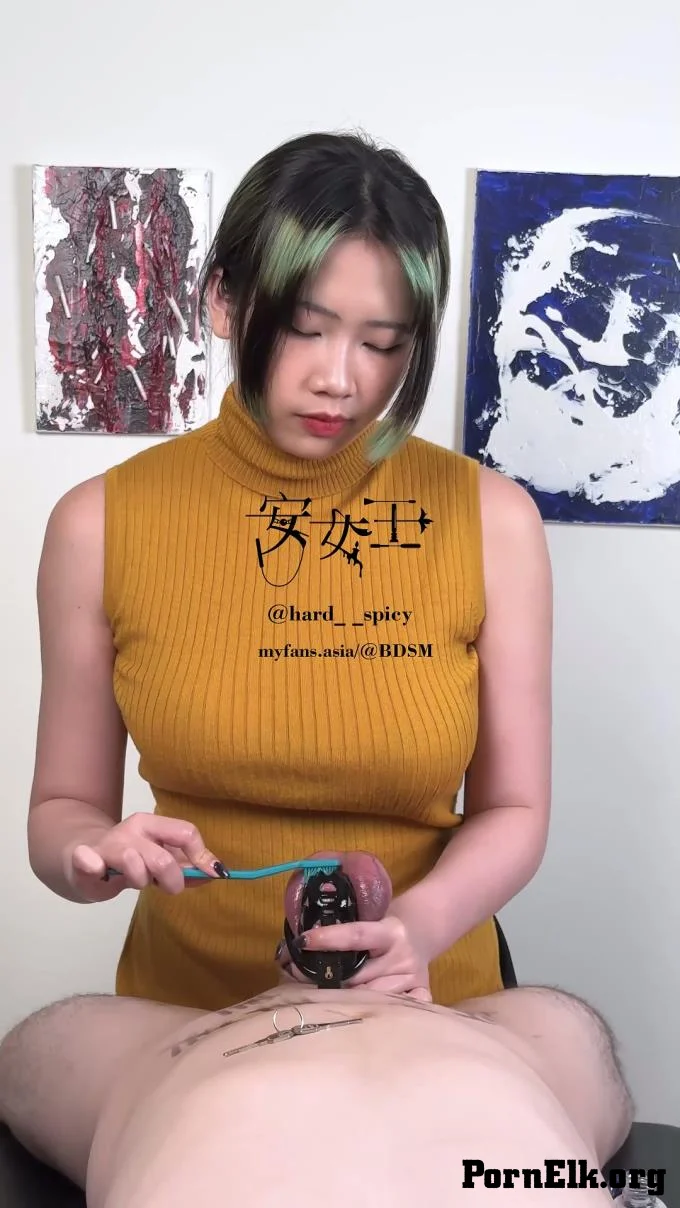 Mistress Ann - Cum In Chastity After Extreme Glans Polish  [FullHD 1080]