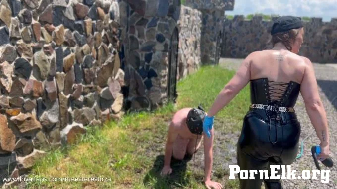 MISTRESS TIRZA NL - Washing a dirty pig and use him on the ground  [FullHD 1080]