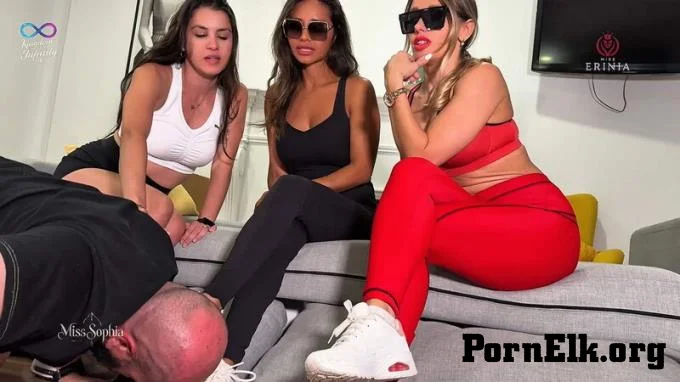 Kingdom Of Infinity: Trained Worshipping Feet And Smelling Sweat - Infinity, Sophia And Mistress Erinia  [FullHD 1080]