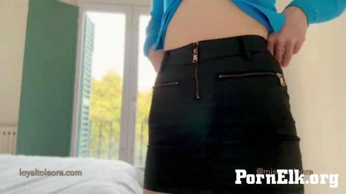 Mistress Leora - Date night outfit 12 - leather skirt sheer nylons and a surprise  [FullHD 1080]